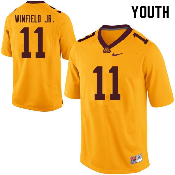 Youth #11 Antoine Winfield Jr. Minnesota Golden Gophers College Football Jerseys Sale-Gold - Click Image to Close